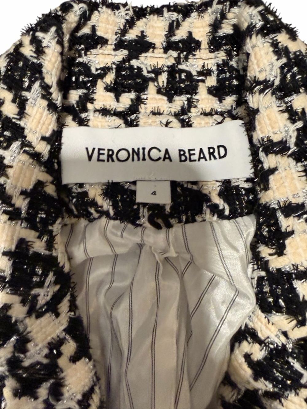 Veronica Beard Miller Dickey Houndstooth Tweed Blazer - Picture 5 of 12
